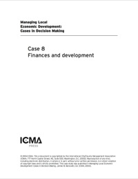 Cover image: Managing Local Economic Development: Cases in Decision Making: Finances and Development 9780873261418