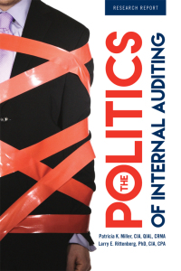 Cover image: The Politics of Internal Auditing 1st edition 9780894139055