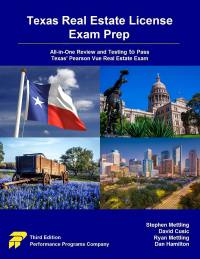 Cover image: Texas Real Estate License Exam Prep: All-in-One Review and Testing to Pass Texas' Pearson Vue Real Estate Exam 3rd edition 9780915777549