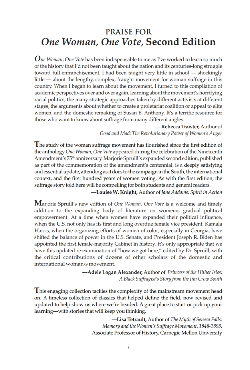 One Woman, One Vote Rediscovering the Woman Suffrage Movement 2nd Edition
