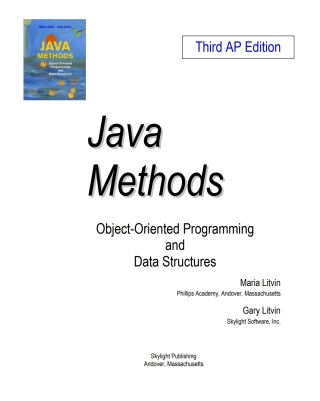 Cover image: Java Methods, OOP and Data Structures, Third AP Edition 3rd edition 9780982477564