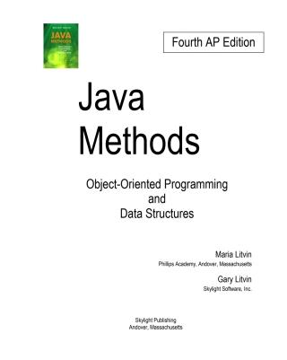 Imagen de portada: Java Methods, OOP and Data Structures, Fourth AP Edition 4th edition 9780997252828