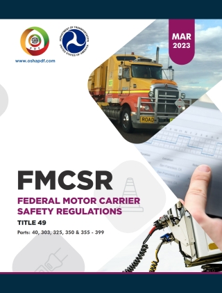 Cover image: Federal Motor Carrier Safety Regulations (FMCSR) March 2023 1st edition 9781952160868
