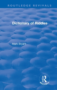 Titelbild: Dictionary of Riddles 1st edition 9780367262563