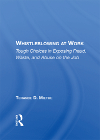 Cover image: Whistleblowing At Work 1st edition 9780367216245