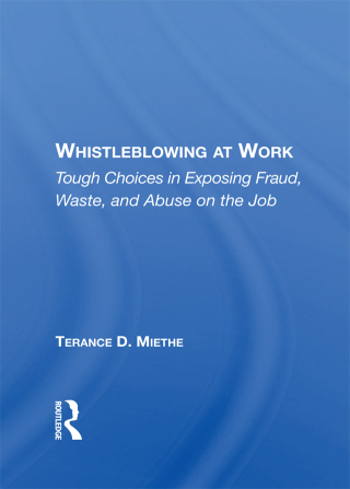 Cover image: Whistleblowing At Work 1st edition 9780367216245