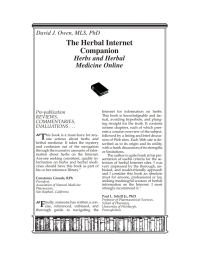 Cover image: The Herbal Internet Companion 1st edition 9780789010520