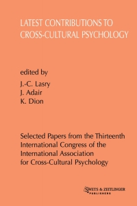 صورة الغلاف: Latest Contributions to Cross-cultural Psychology 1st edition 9789026515477