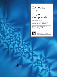 Cover image: Dictionary Organic Compounds, Sixth Edition, Supplement 2 6th edition 9780412541209