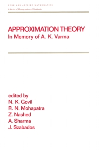 Imagen de portada: Approximation Theory 1st edition 9780824701857