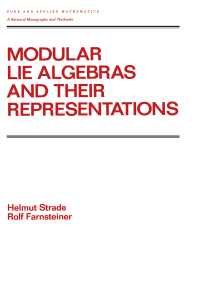 Omslagafbeelding: Modular Lie Algebras and their Representations 1st edition 9780367824723
