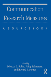 Omslagafbeelding: Communication Research Measures 1st edition 9780805852431