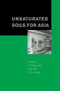 Imagen de portada: Unsaturated Soils for Asia 1st edition 9789058091390