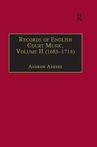 Titelbild: Records of English Court Music 1st edition 9780950720739
