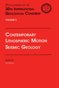 Cover image: Contemporary Lithospheric Motion Seismic Geology 1st edition 9789067642699