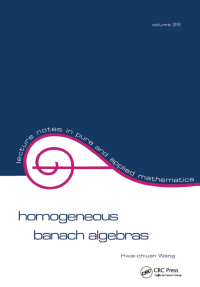 Imagen de portada: Homogeneous Banach Algebras 1st edition 9781138401822