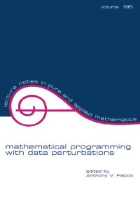 表紙画像: Mathematical Programming with Data Perturbations 1st edition 9781138413252