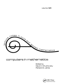 Cover image: Computers in Mathematics 1st edition 9780824783419