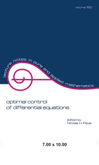 صورة الغلاف: Optimal Control of Differential Equations 1st edition 9781138417717