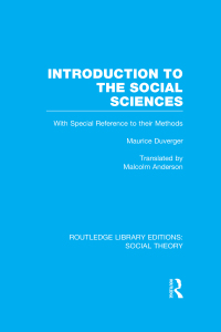 Cover image: Introduction to the Social Sciences (RLE Social Theory) 1st edition 9781138992641