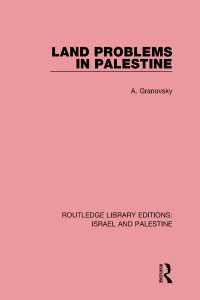 Titelbild: Land Problems in Palestine 1st edition 9781138907355
