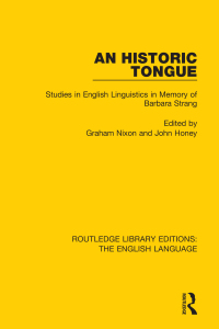 Cover image: An Historic Tongue 1st edition 9781138917323