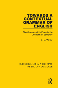 Cover image: Towards a Contextual Grammar of English 1st edition 9781138918566