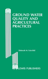Imagen de portada: Ground Water Quality and Agricultural Practices 1st edition 9780367580292