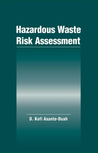 Cover image: Hazardous Waste Risk Assessment 1st edition 9780873715706