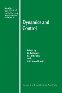 Cover image: Dynamics and Control 1st edition 9789056991722