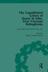 Imagen de portada: The Unpublished Letters of Henry St John, First Viscount Bolingbroke Vol 1 1st edition 9781138763449