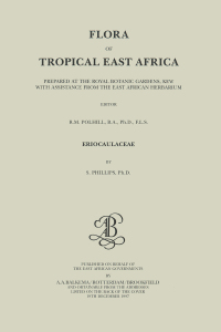 Imagen de portada: Flora of Tropical East Africa - Eriocaulaceae (1997) 1st edition 9789061913771