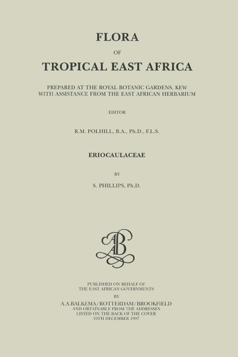 Flora of Tropical East Africa - Eriocaulaceae (1997), 1st Edition - FULL INSTANT DOWNLOAD | PDF DOCX EPUB