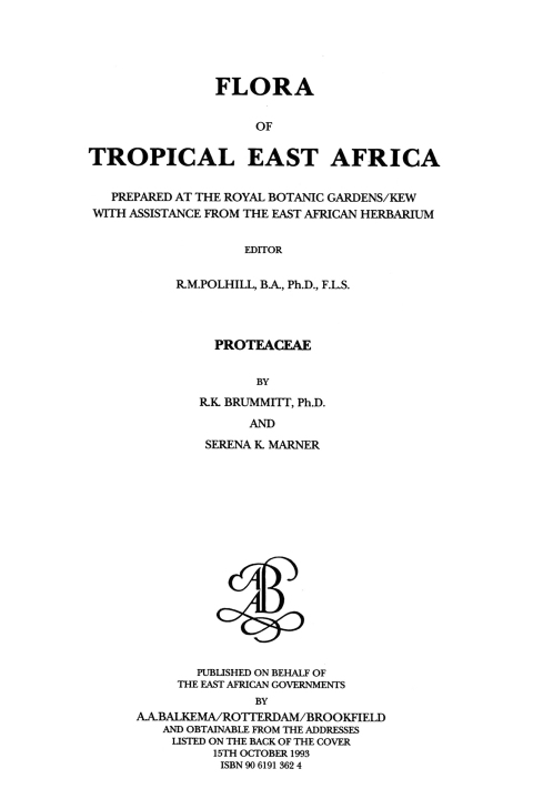 Flora of Tropical East Africa - Proteaceae (1993), 1st Edition - FULL INSTANT DOWNLOAD | PDF DOCX EPUB