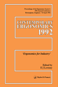 Cover image: Contemporary Ergonomics 1st edition 9780748400300