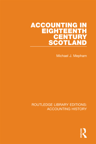 Cover image: Accounting in Eighteenth Century Scotland 1st edition 9780367534165