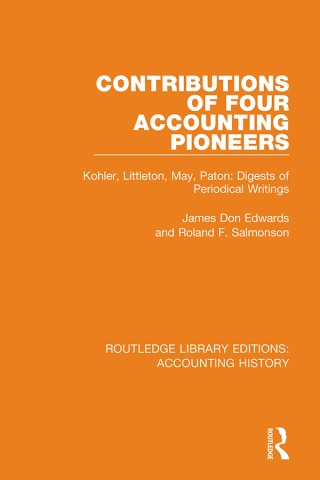 Cover image: Contributions of Four Accounting Pioneers 1st edition 9780367535124