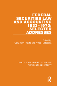 Cover image: Federal Securities Law and Accounting 1933-1970: Selected Addresses 1st edition 9780367515898