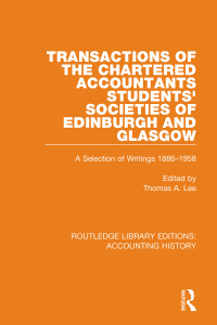 Cover image: Transactions of the Chartered Accountants Students' Societies of Edinburgh and Glasgow 1st edition 9780367500818