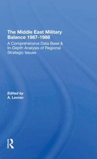 Cover image: The Middle East Military Balance 1987-1988 1st edition 9780367309404