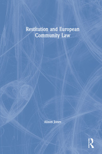 Imagen de portada: Restitution and European Community Law 1st edition 9781859785188