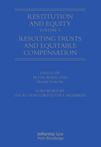 Imagen de portada: Restitution and Equity Volume 1: Resulting Trusts and Equitable Compensation 1st edition 9781859785676