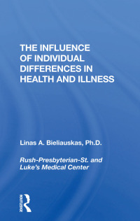 Imagen de portada: The Influence Of Individual Differences In Health And Illness 1st edition 9780367293086