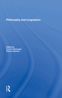 Cover image: Philosophy And Linguistics 1st edition 9780367298326