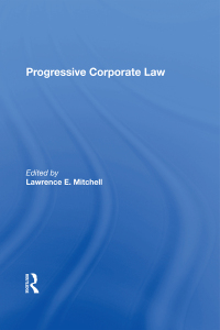 Cover image: Progressive Corporate Law 1st edition 9780367299897