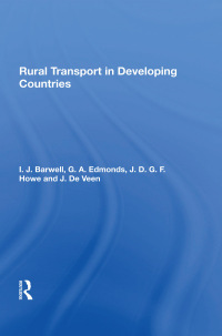 Cover image: Rural Transport In Developing Countries 1st edition 9780367301873