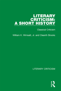 Titelbild: Literary Criticism: A Short History 1st edition 9780367692131