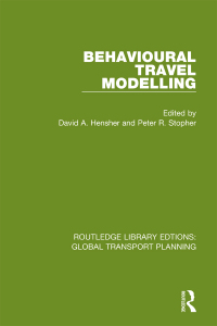 Cover image: Behavioural Travel Modelling 1st edition 9780367740870