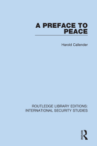 Cover image: A Preface to Peace 1st edition 9780367706876