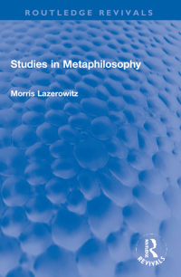 صورة الغلاف: Studies in Metaphilosophy 1st edition 9781032049625